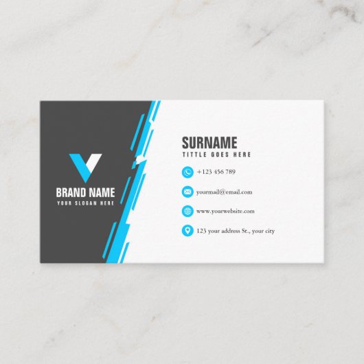 Carte De Visite Moderne et dynamique (Devant)