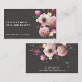 Carte De Visite Moderne et élégant aquarelle florale (Devant / Derrière)