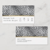Carte De Visite Moderne et élégant | Arrière - plan léopard fashio (Devant / Derrière)