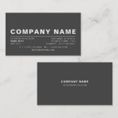 Carte De Visite Moderne et élégant - gris et blanc - (Devant / Derrière)