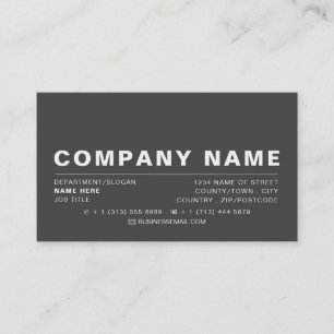 Carte De Visite Moderne et élégant - gris et blanc -