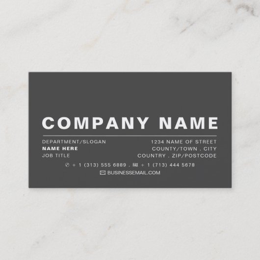 Carte De Visite Moderne et élégant - gris et blanc - (Devant)