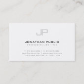 Carte De Visite Moderne et élégant Monogramme Propre Design tendan (Dos)