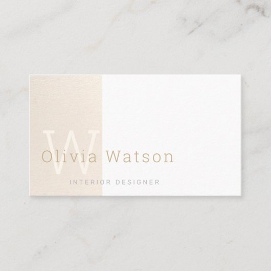 Carte De Visite Moderne et élégant Monogramme Vanilla Professionne (Devant)