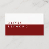 Carte De Visite Moderne et élégant professionnel demi-rouge foncé (Devant)