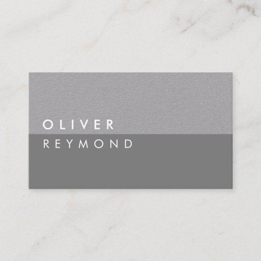 Carte De Visite moderne et élégant professionnel gris-sur-gris (Devant)