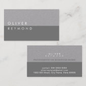 Carte De Visite moderne et élégant professionnel gris-sur-gris (Devant / Derrière)