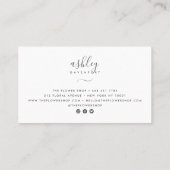 Carte De Visite Moderne et élégante fleurs d'aquarelle noire flora (Dos)