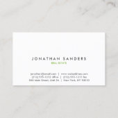 Carte De Visite MODERNE ET MINIMAL Blanc/Gris foncé (Dos)