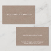 Carte De Visite MODERNE ET MINIMAL sur TAN CARDBOARD II (Devant / Derrière)