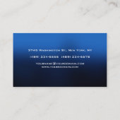 Carte De Visite Moderne et moderne Monogramme noir bleu profession (Dos)