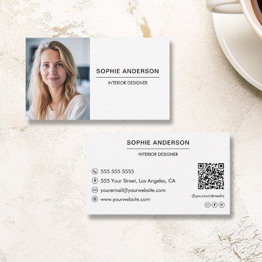 Carte de visite moderne et professionnelle avec QR