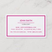Carte De Visite Moderne et rose minimal (Dos)