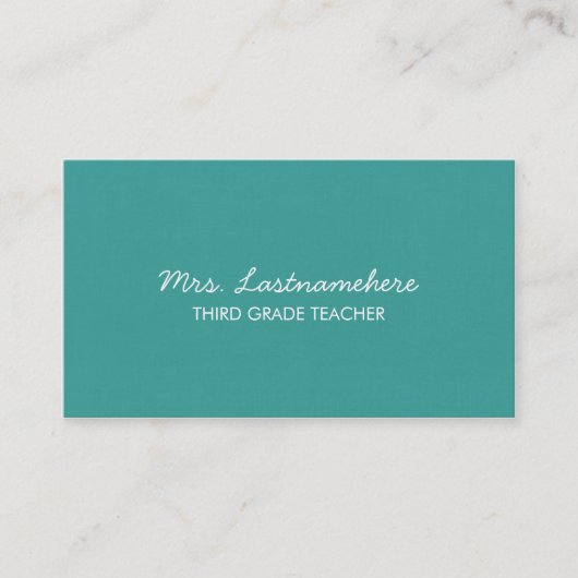 Carte de visite moderne et simple de professeur (Devant)