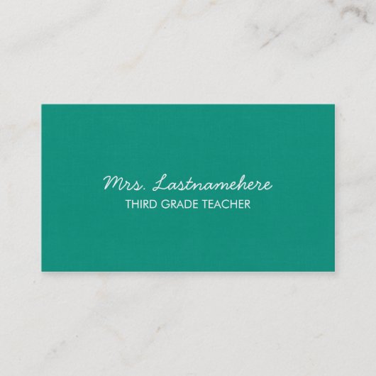 Carte de visite moderne et simple de professeur (Devant)