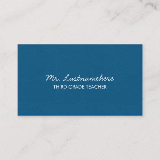 Carte de visite moderne et simple de professeur (Devant)