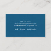 Carte de visite moderne et simple de professeur (Dos)