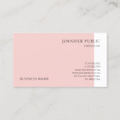 Carte De Visite Moderne et tendance Modèle simple rose pâle Élégan (Dos)