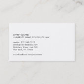 CARTE DE VISITE MODERNE ÉTUDIANT EN DROIT (Dos)