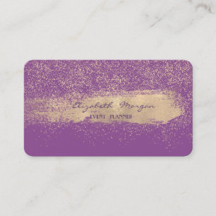 Carte De Visite Moderne Faux Doré Coup de Pinceau, Confettis