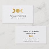 Carte De Visite Moderne Faux Gold Foil Lune Phase Élégante Simple (Devant / Derrière)