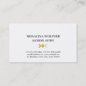 Carte De Visite Moderne Faux Gold Foil Lune Phase Élégante Simple (Dos)