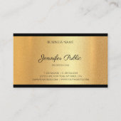 Carte De Visite Moderne Faux Gold Script à main Texte Calligraphie (Devant)