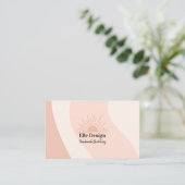 Carte De Visite Moderne Feminine Blush rose tendance Boho Sun (Debout devant)