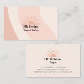 Carte De Visite Moderne Feminine Blush rose tendance Boho Sun (Devant / Derrière)