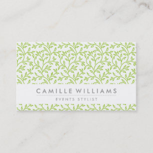 Carte De Visite MODERNE FEUILLE motif vert citron vert