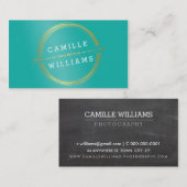 Carte De Visite MODERNE FLÈCHE feuille d'or rustique dessiné à la (Devant / Derrière)