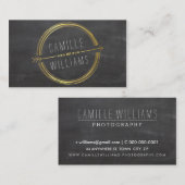 Carte De Visite MODERNE FLÈCHE LOGO feuille d'or rustique dessinée (Devant / Derrière)