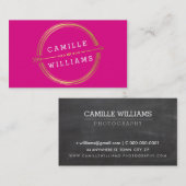 Carte De Visite MODERNE FLÈCHE LOGO feuille d'or rustique main des (Devant / Derrière)