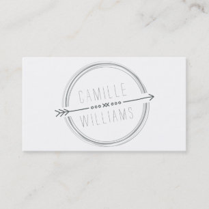 Carte De Visite MODERNE FLÈCHE LOGO gris cool main rustique dessin