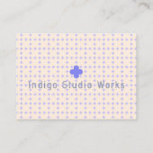 Carte de visite moderne fleur violette crème jaune (Dos)