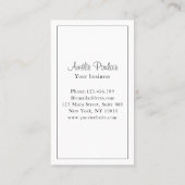 Carte De Visite Moderne, fleurs d'art en ligne, écriture manuscrit (Dos)