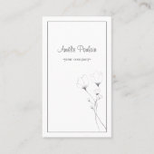 Carte De Visite Moderne, fleurs d'art en ligne, écriture manuscrit (Devant)