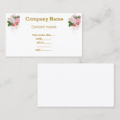 CARTE DE VISITE MODERNE FLORAL BLANC (Devant / Derrière)