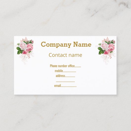 CARTE DE VISITE MODERNE FLORAL BLANC (Devant)