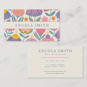Carte De Visite Moderne Floral Boho Lumineux
