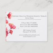 Carte De Visite Moderne floral de fleur rouge de pavot d'aquarelle (Dos)