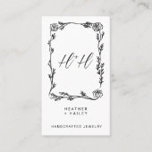 Carte De Visite Moderne Floral Et Vins Design De Bijoux Frontalier (Devant)