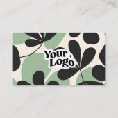 Carte de visite moderne florale – Code QR et logo (Devant)