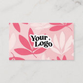 Carte de visite moderne florale – Code QR et logo (Devant)