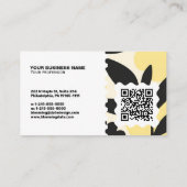 Carte de visite moderne florale – Code QR et logo (Dos)