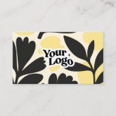 Carte de visite moderne florale – Code QR et logo (Devant)