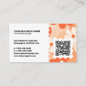 Carte de visite moderne florale – Code QR et logo (Dos)