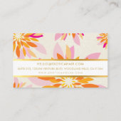 Carte De Visite MODERNE FLORALE créative fleur orange rose (Dos)