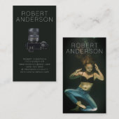 Carte de visite moderne foncé de photo pour des (Devant / Derrière)