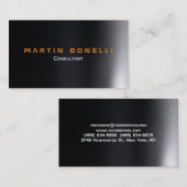 Carte De Visite Moderne Futuriste gris foncé Plaine (Devant / Derrière)